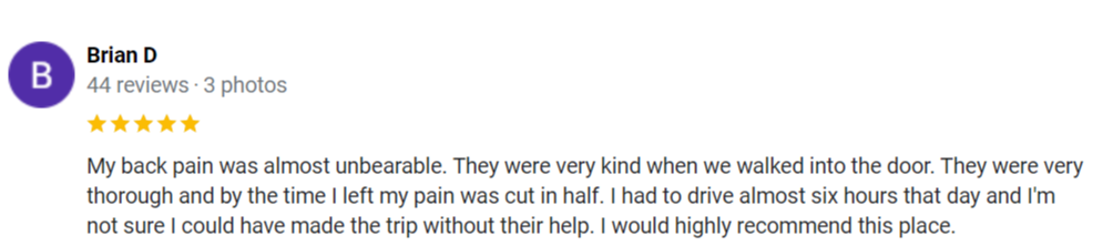 Chiropractic Flowery Branch GA Brian Testimonial