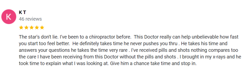 Chiropractic Flowery Branch GA PT Testimonial